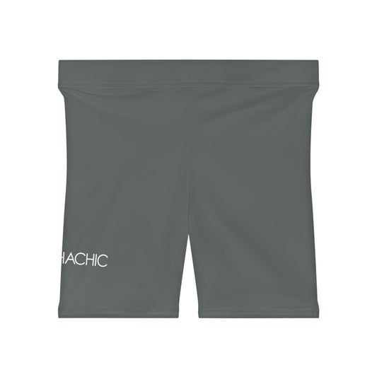 AlphaChic Biker Shorts - Dark Gray (Leg Logo)
