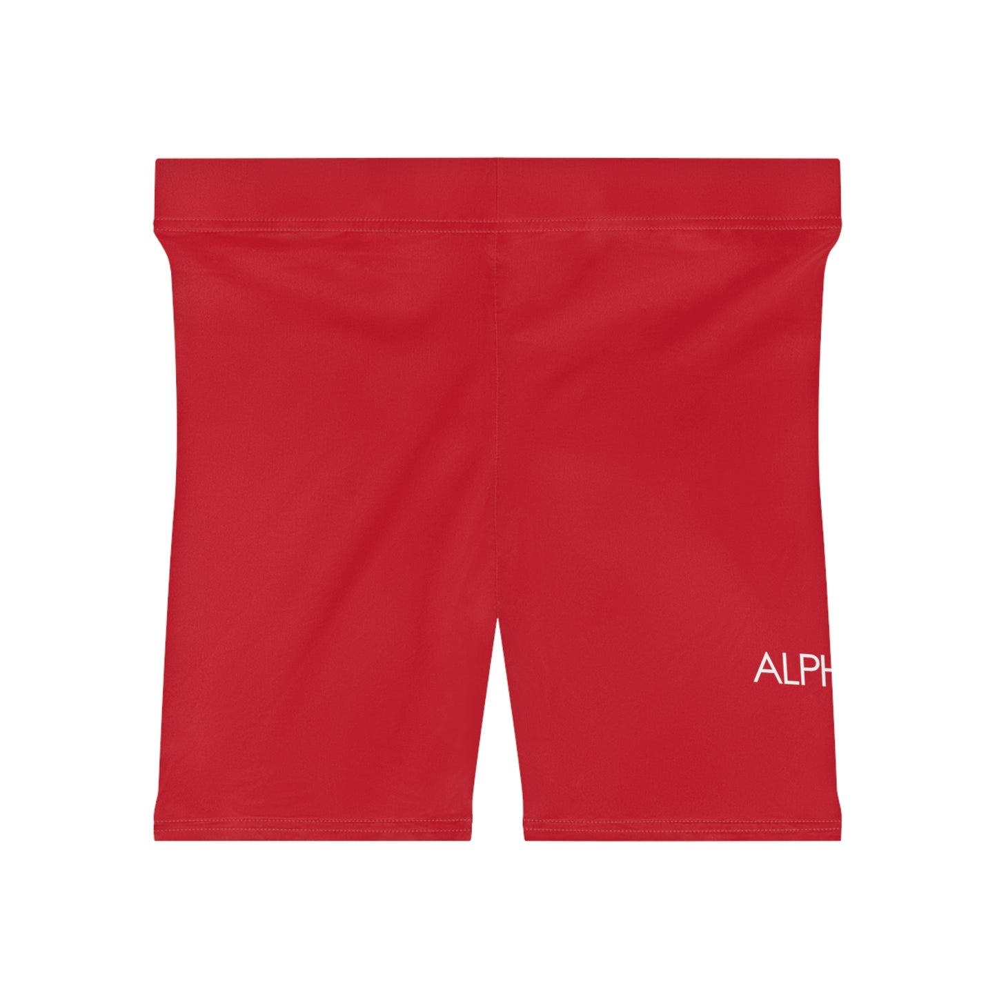 AlphaChic Biker Shorts - Red (Leg Logo)