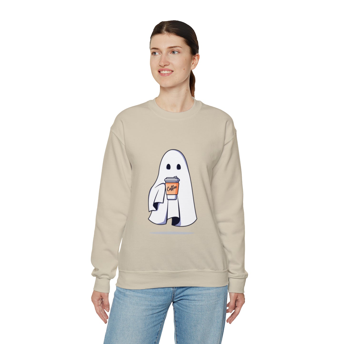 Boorista Spooky Coffee Sweatshirt,  Womens Ghost Sweatshirt, Spooky Season, Fall Coffee Lover Shirt, Halloween Party Shirt, Fall Graphic