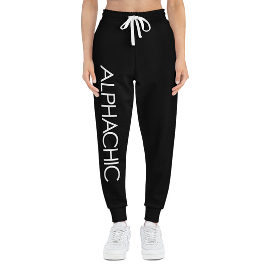AlphaChic Joggers - Black (Leg Logo)