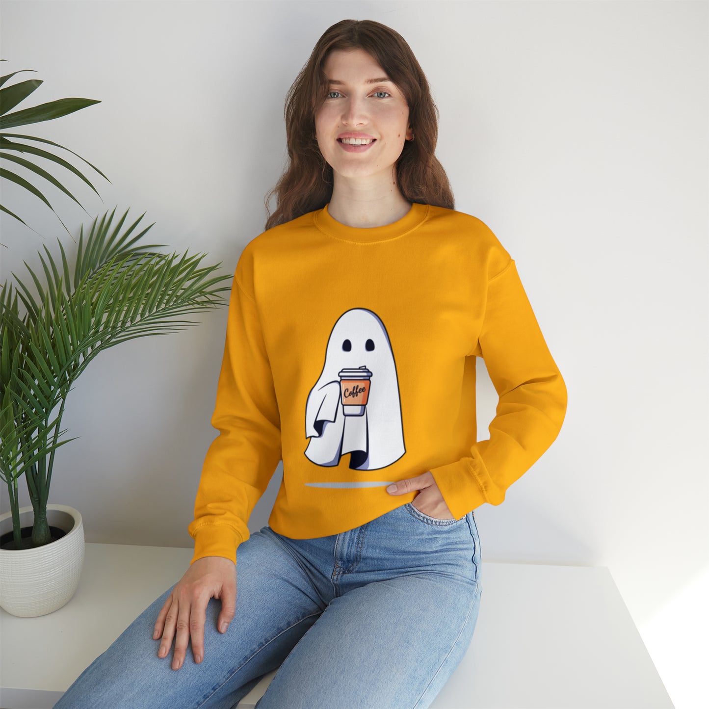 Boorista Spooky Coffee Sweatshirt,  Womens Ghost Sweatshirt, Spooky Season, Fall Coffee Lover Shirt, Halloween Party Shirt, Fall Graphic