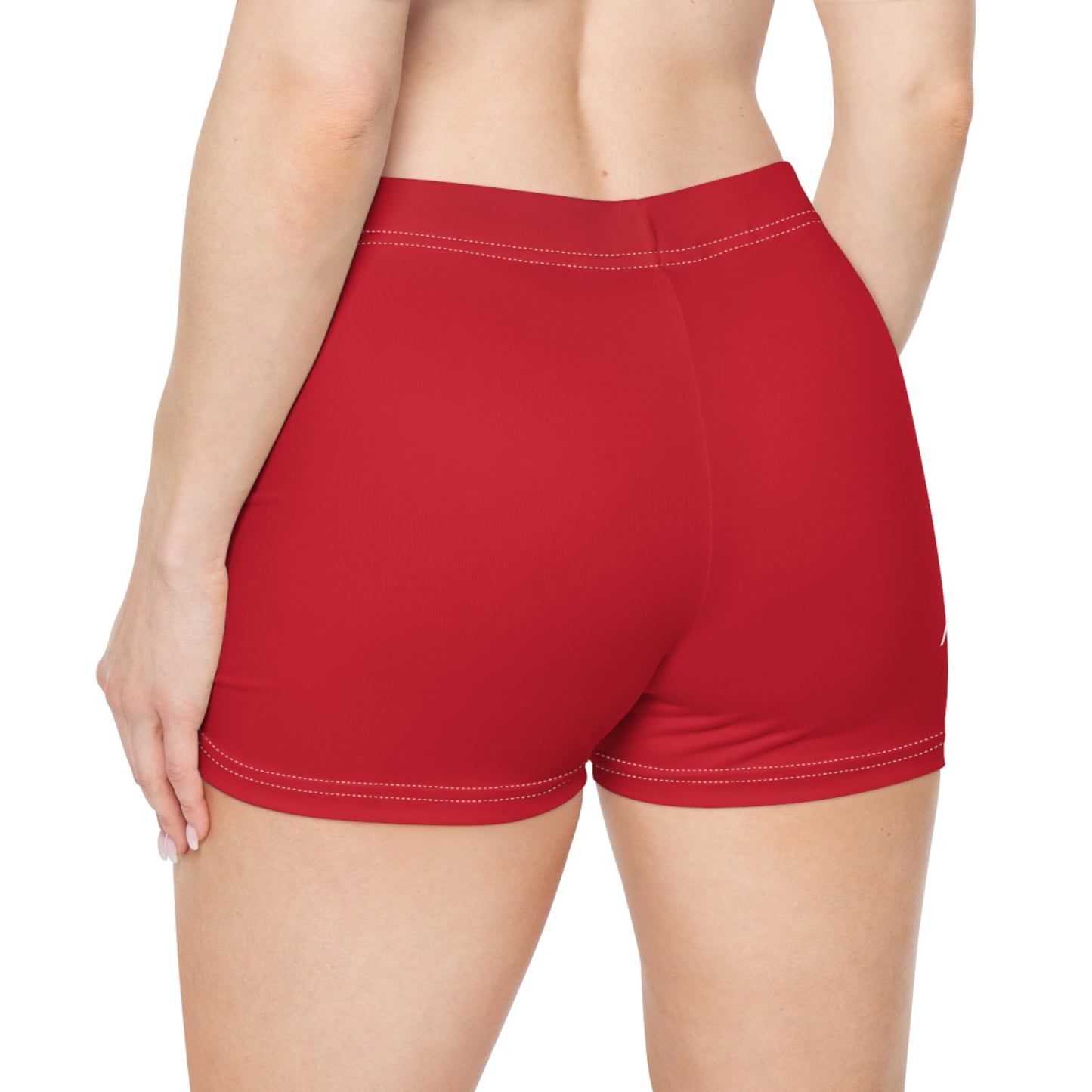 AlphaChic Workout Shorts - Red (Leg Logo)