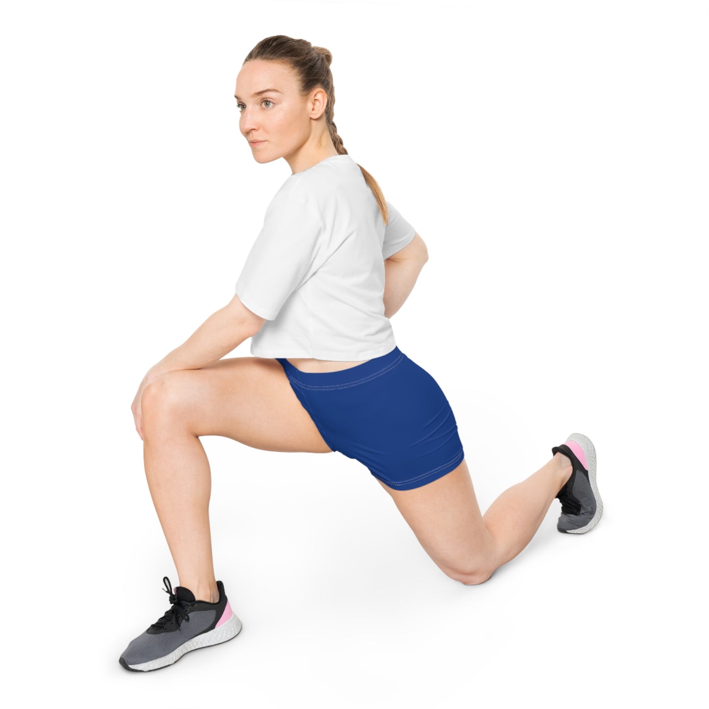 AlphaChic Workout Shorts - Blue (Leg Logo)