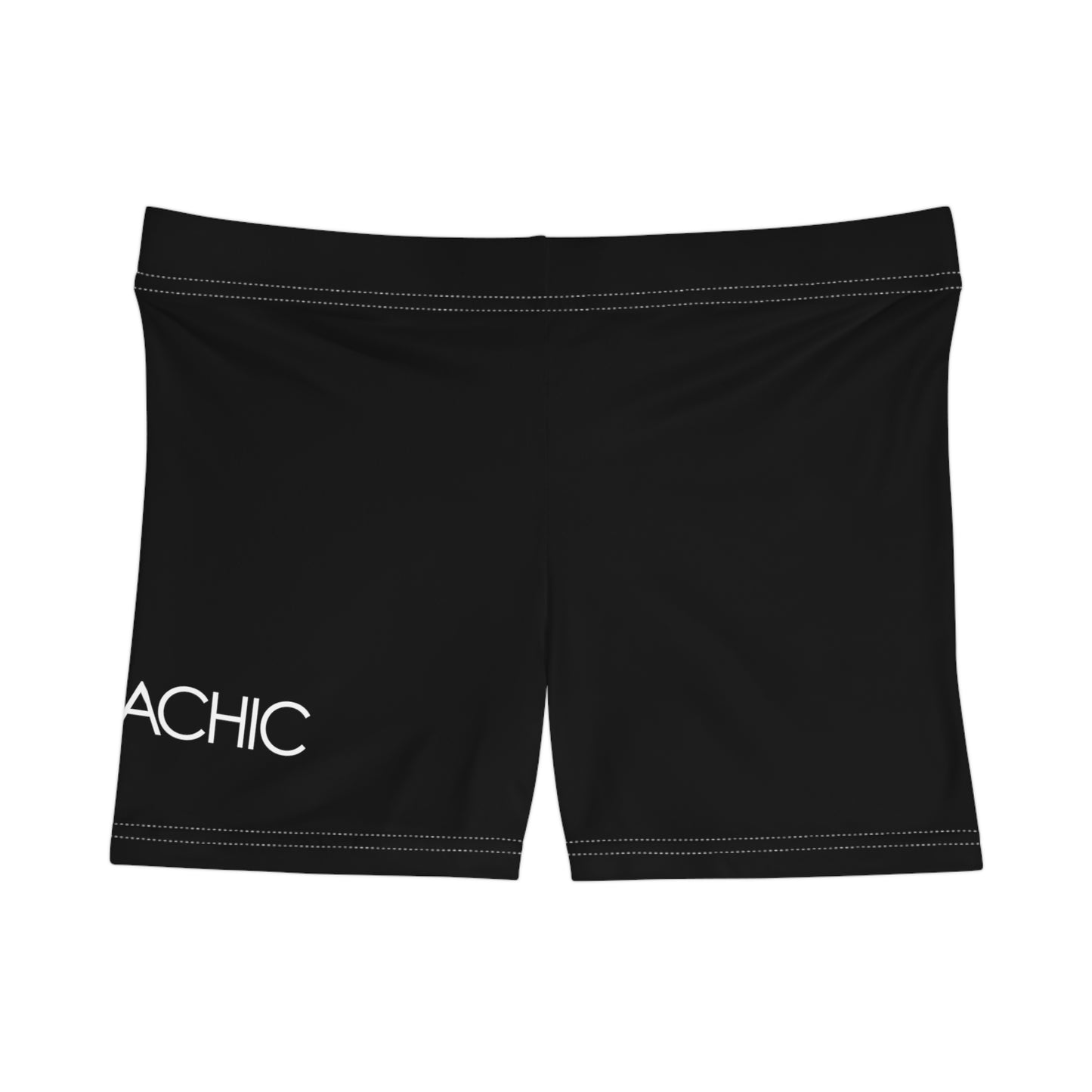 AlphaChic Workout Shorts - Black (Leg Logo)