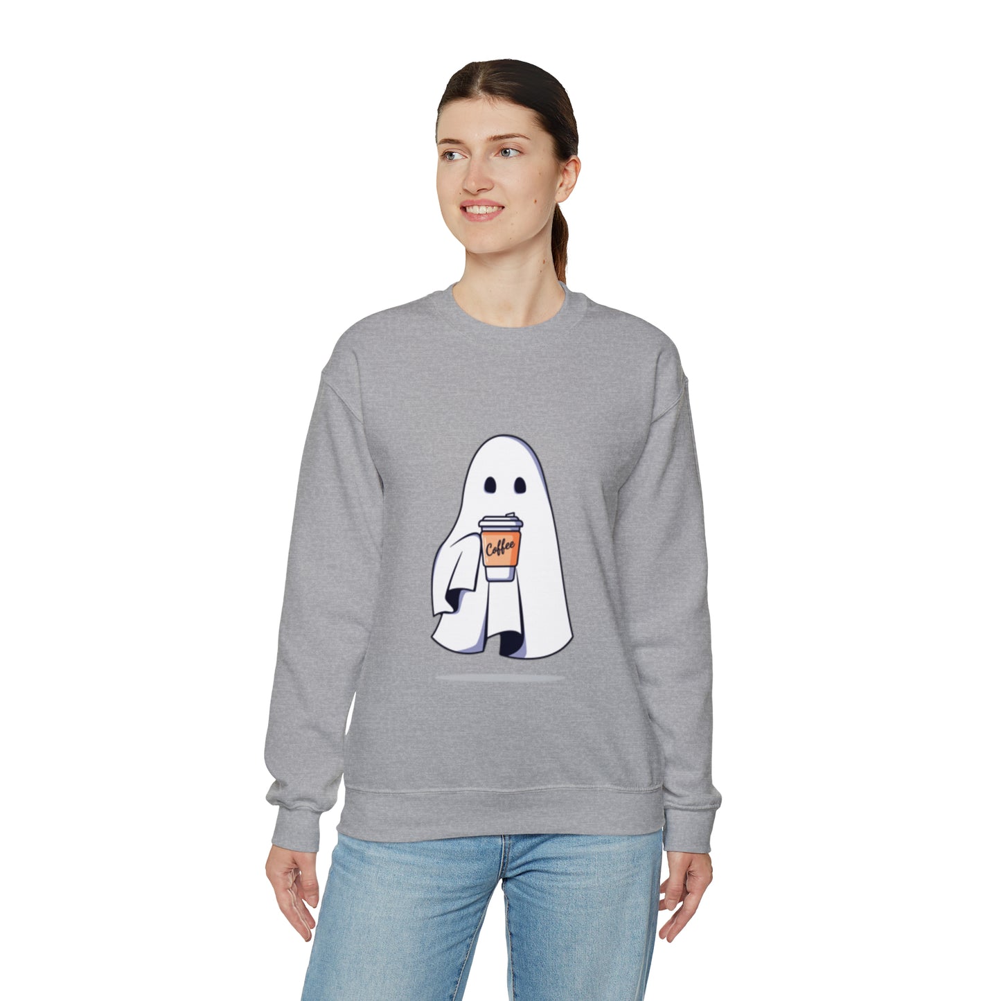 Boorista Spooky Coffee Sweatshirt,  Womens Ghost Sweatshirt, Spooky Season, Fall Coffee Lover Shirt, Halloween Party Shirt, Fall Graphic