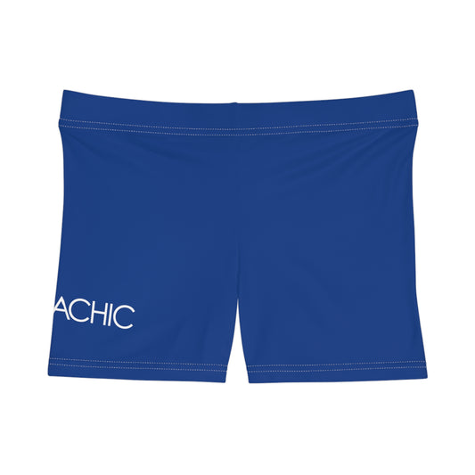 AlphaChic Workout Shorts - Blue (Leg Logo)
