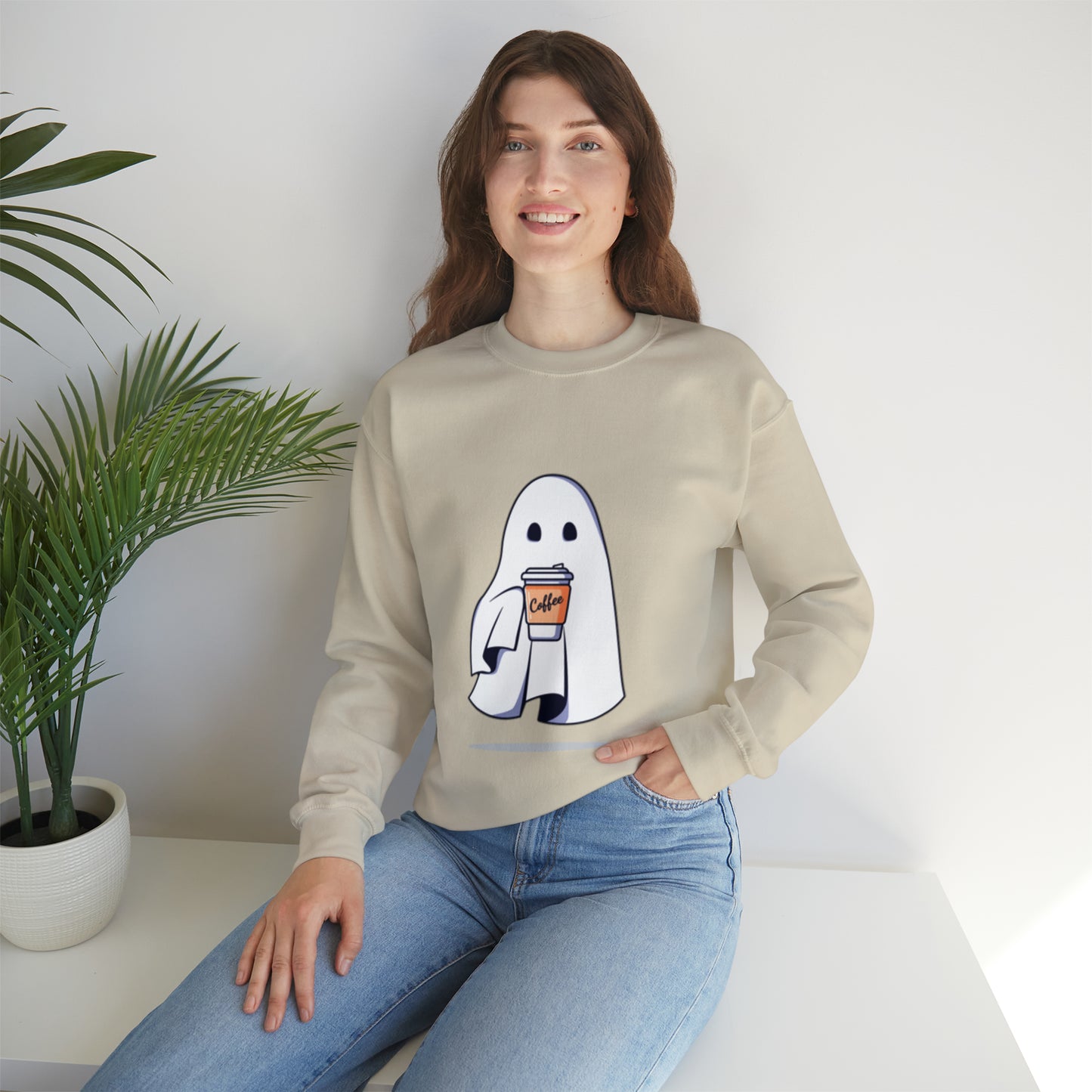 Boorista Spooky Coffee Sweatshirt,  Womens Ghost Sweatshirt, Spooky Season, Fall Coffee Lover Shirt, Halloween Party Shirt, Fall Graphic