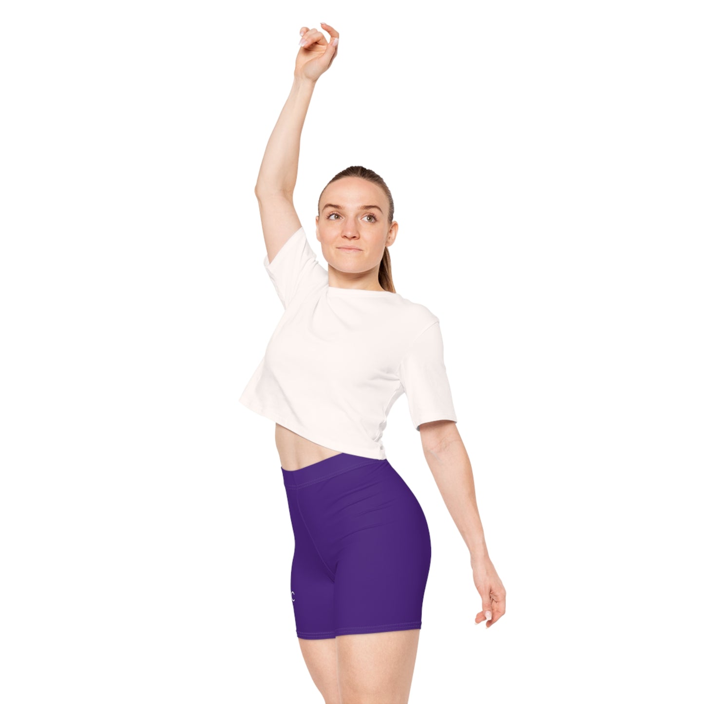 AlphaChic Biker Shorts - Purple (Leg Logo)