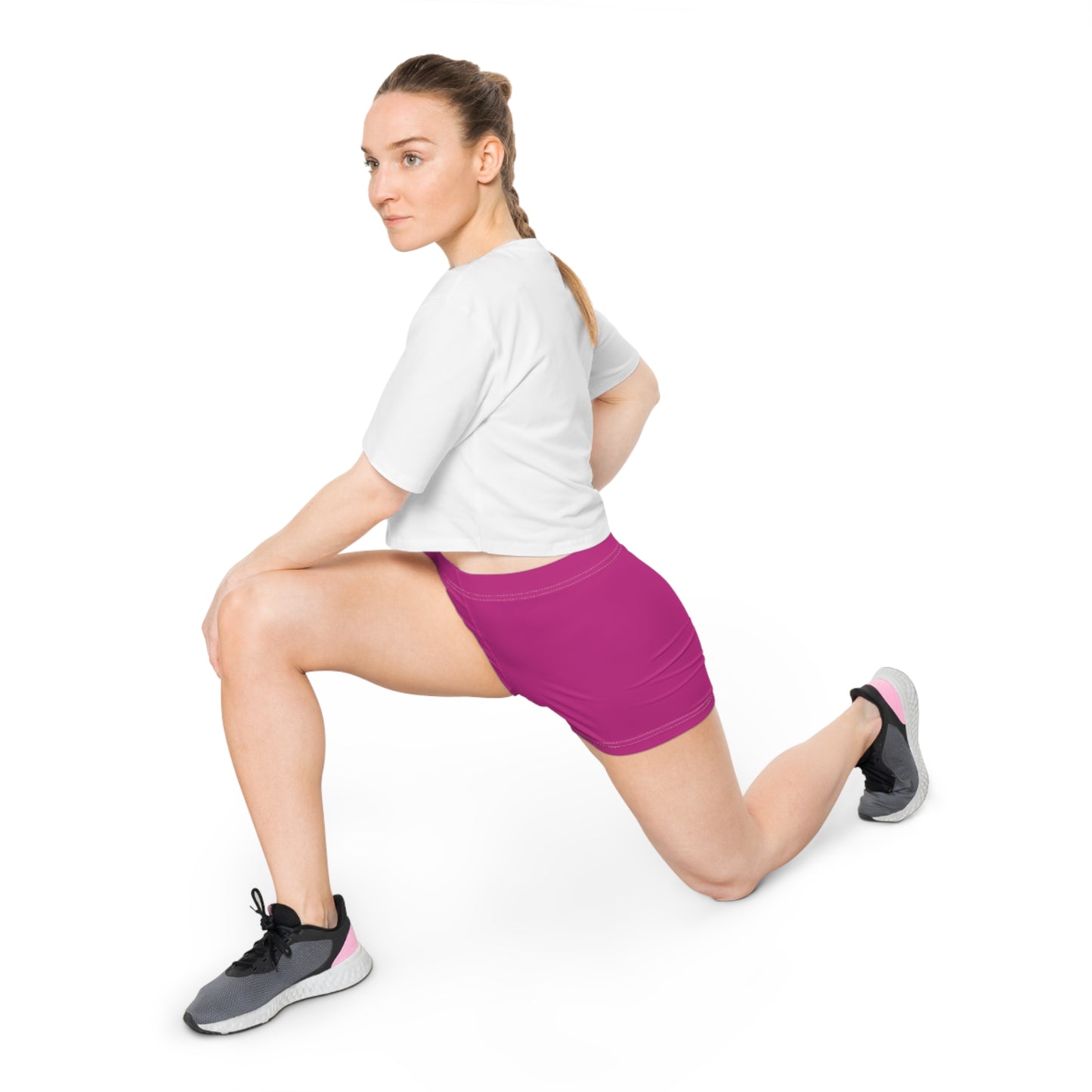 AlphaChic Workout Shorts - Pink (Leg Logo)