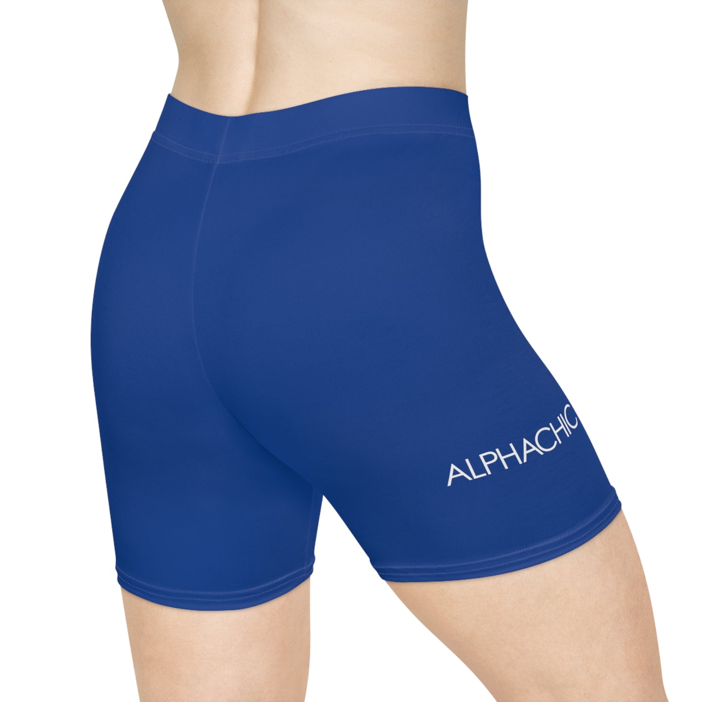 AlphaChic Biker Shorts - Blue (Leg Logo)