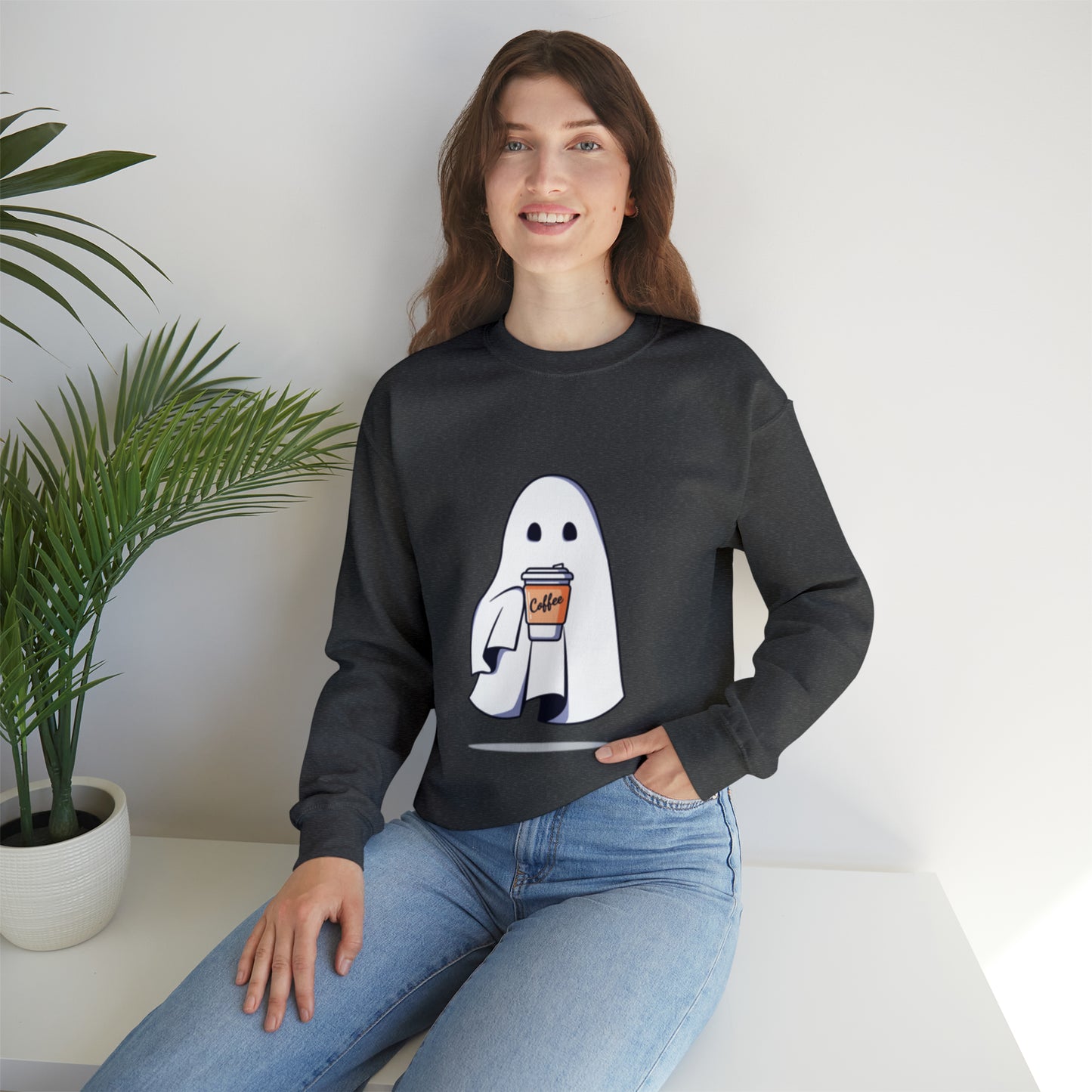 Boorista Spooky Coffee Sweatshirt,  Womens Ghost Sweatshirt, Spooky Season, Fall Coffee Lover Shirt, Halloween Party Shirt, Fall Graphic