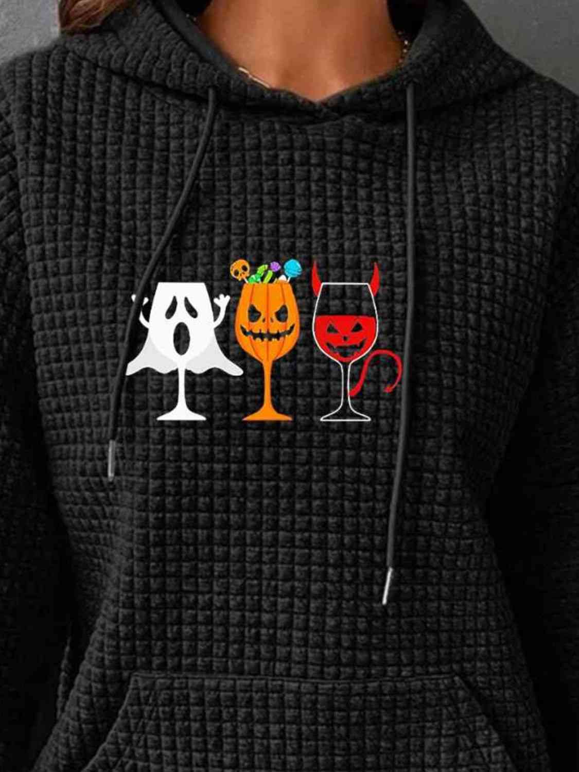 Halloween Graphic Hoodie with Front Pocket