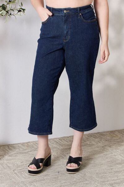 Judy Blue Full Size High Waist Cropped Wide Leg Jeans