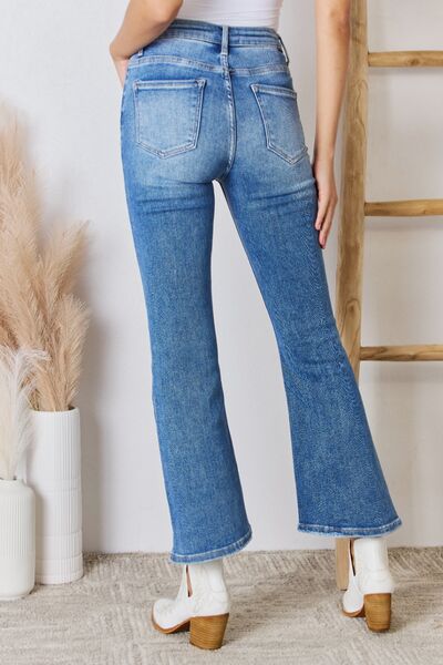 RISEN Full Size High Rise Ankle Flare Jeans